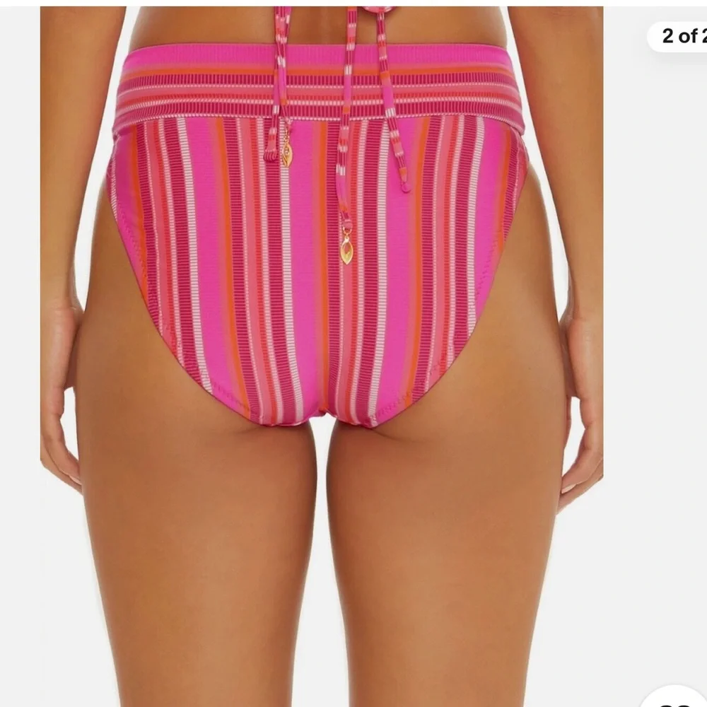 Trina Turk Marai striped high waist bikini bottom